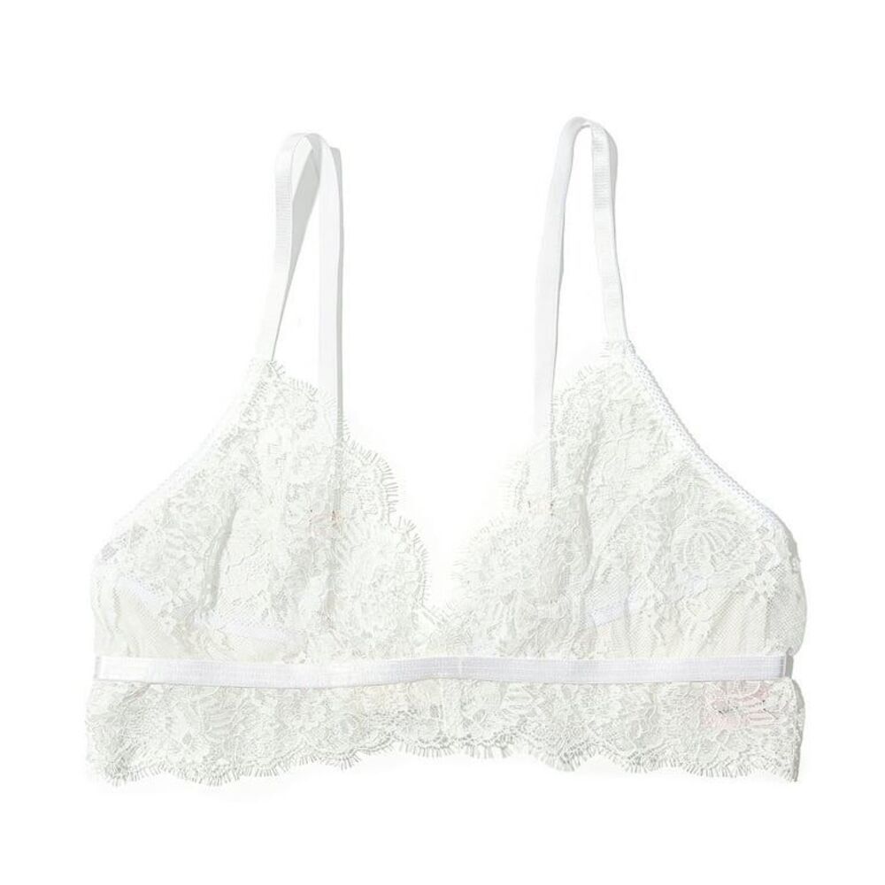 Hanky Panky NWT Happily Ever After Eyelash Triangle Bralette Lingerie Light Ivor